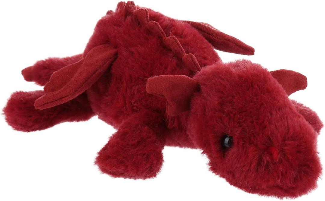 Apricot Lamb Toys Plush Plum Lying Dragon Dinosaur Stuffed Animal Soft Cuddly Perfect for Child (Red Dragon,15 Inches) (Small)