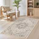 Vintage Living Room Area Rug 3x5 - Large Soft Washable Oriental Traditional Distressed Farmhouse Rugs for Bedroom - Indoor Floor Accent Carpet for Home Office House Decor - Light Brown