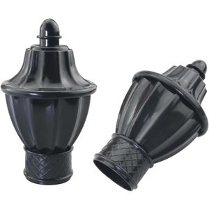 4PCS Plastic Curtain Rod Decorative Header Curtain Fitting Header Decorative Plug For 1.1 inch diameter curtain rod Aluminum Alloy Wood Species Curtain Rods Black