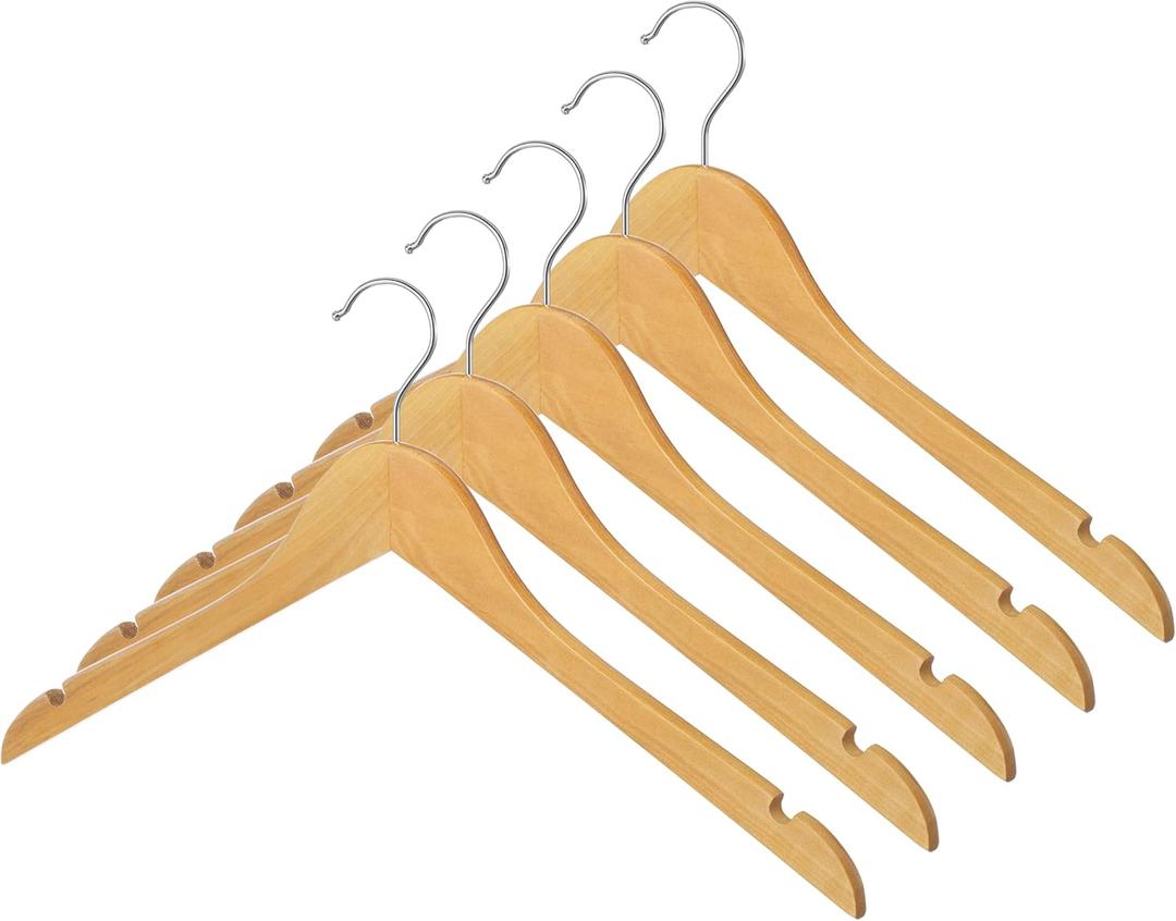 Whitmor Natural Wood Dress or Shirt Hangers (Set of 5) Whitmor Natural Wood Dress or Shirt Hangers (Set of 5)