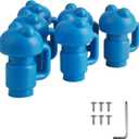 1.26" Diameter Trampoline Enclosure Pole Cap For Net Hook, 6 Pieces, Blue, Only Fit In 32mm (1.26 In) Diameter Trampoline Pole