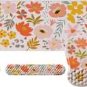 iLeadon Large Desk Mat, Ergonomic Mouse Pad and Keyboard Wrist Rest, Anti Slip Desk Mat Set with Keyboard Wrist Pad, Smooth Large Mouse Pad Gaming for Home Woman (Flower)