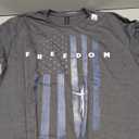 Grunge American Flag and Cross Faith Family Freedom T-Shirt Size XL