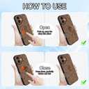 KANGHAR for iPhone 16 Case Stand Brown Bows Hearts Full Body Rugged Shockproof Protection Glossy Protective Slim Case 6.1 Inch