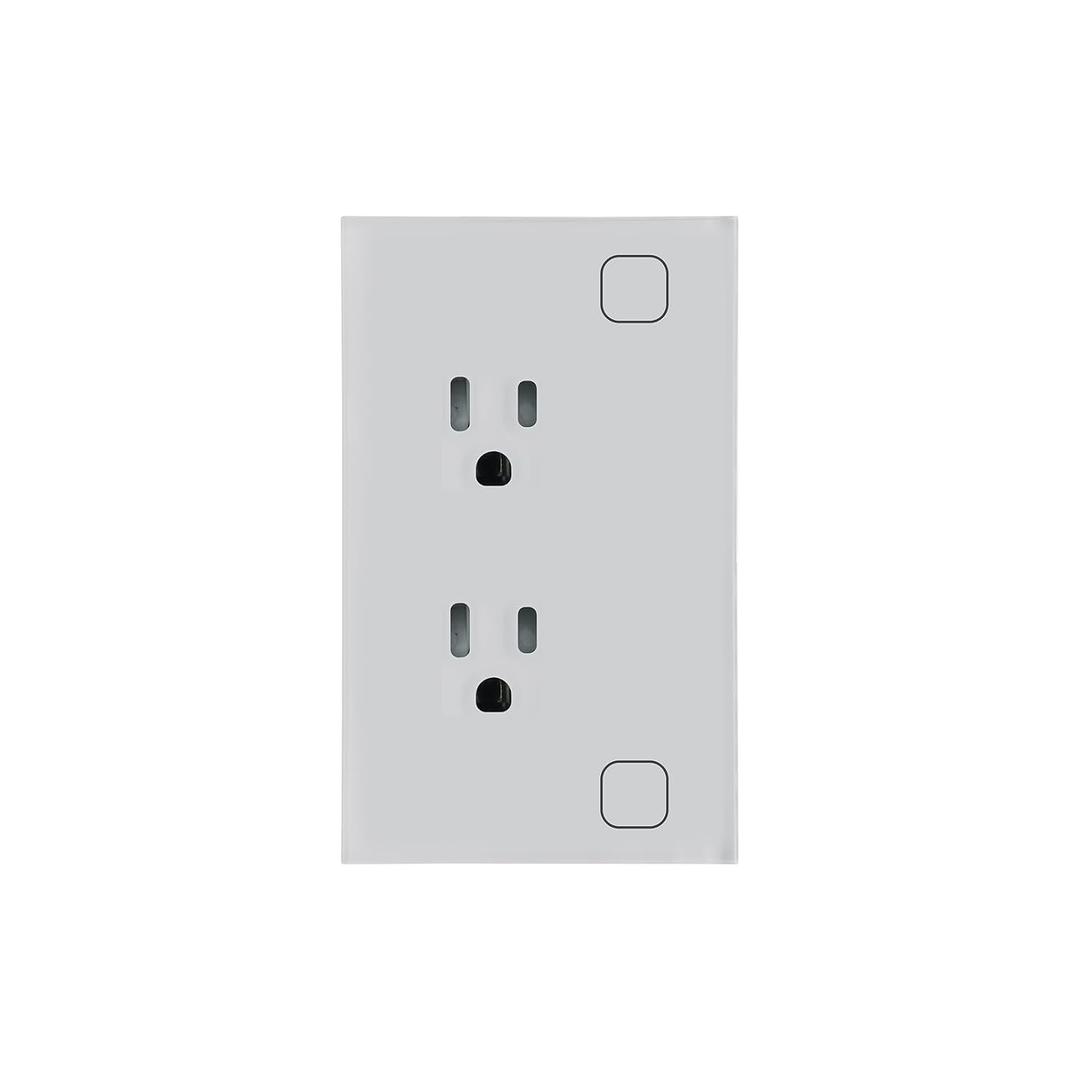 WiFi Smart Outlet Energy Monitoring,Single Gang Size,White | 4.65 X 2.83 X 1.69 Inches,Only 2.4GHz Wi-Fi,Work with Tuya/Smart Life/Alexa,Tempered Glass Panel,No Need Zigbee Hub