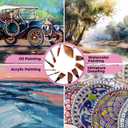 2 x Bluebird 12 Pcs Professional Artist Paint Brush Set for Acrylic Paintings - Acrylic Paint Brushes for Water, Oil Painting - Brushes for Canvas, Fabric & Watercolors