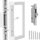 Sliding Patio Door Handle Set with Mortise Lock, Sliding Glass Patio Door Handle Replacement Set Fits Door Thicknesse is 1-3/4'' to 2-1/5'' and 3-15/16'' Screw Hole Spacing.