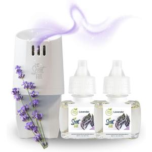 Scent Fill 100% Natural Lavender Plug in Air Freshener, Scented Oil Refills, 2 Refills + Diffuser