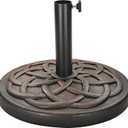 Elevon Heavy-Duty Umbrella Base with Adjustable Pole Holder, 35 Lbs, Bronze - Outdoor Stand and Support for Umbrellas - Ideal for Backyard, Lawn, Poolside, Patio, and Garden