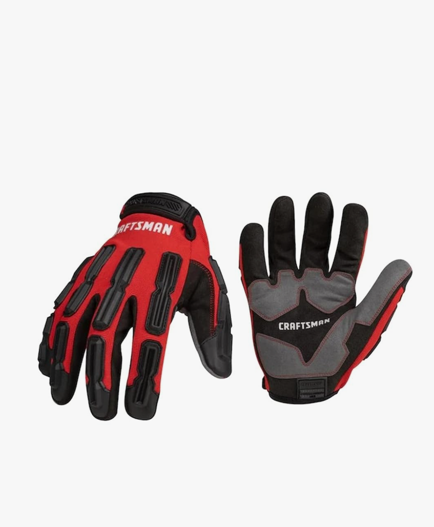 Craftsman Work Gloves, Anti-shock Impact Protection, Adjustable Cuff (2-Pair Pack)