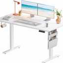 Marsail 55x28 Electric Standing Desk - Adjustable Height Computer Desk with Memory Presets, Storage Bag & Cable Management for Home Office & Gaming Workstations (White)