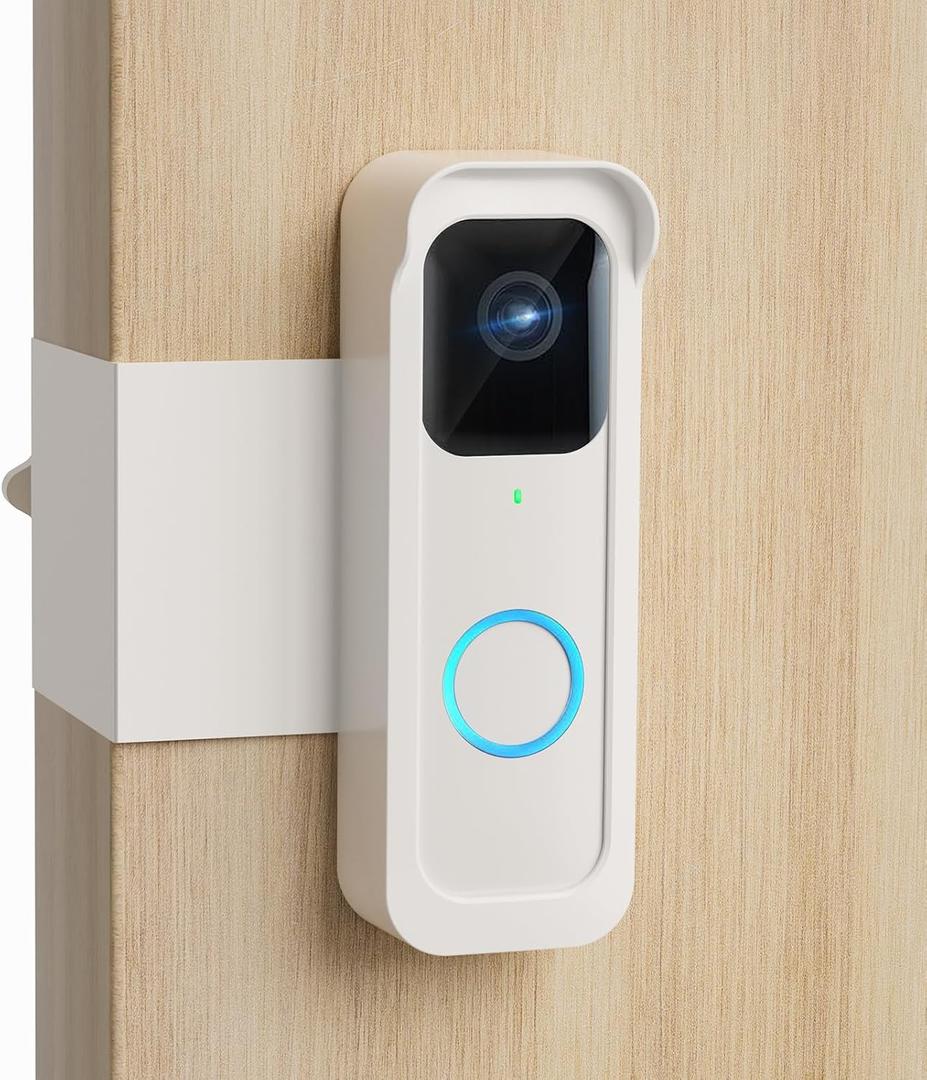 Blink Doorbell Mount - No Drill, Outdoor Holder with Rain Cover, Compatible with Blink Doorbell, White
