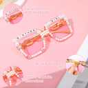 3 x Pink Birthday Princess Sash and Sunglasses for Women Birthday Girl Party Decoration Party Gifts