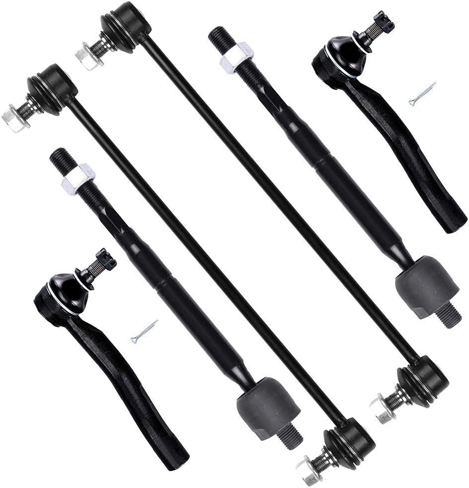 SCITOO 6pcs Front Suspension Kit Inner Outer Tie Rod End fit 2007-2012 for Toyota for Yaris Sway Bar Link