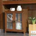 COLLECTIVE HOME - 2 Tiered Storage Cabinet, Countertop Cabinet, Wood Organizer for Kitchen Living Room Bedroom Bathroom Office with Magnetic Door, 15.75 x 14.5 x 6.5, Brown, 01, Small