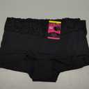 Maidenform Women's Boyshort Underwear, Stretch Cotton Boyshort Panties for Women, Assorted, 3-pack (Medium, Black/Black/Black)