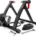 Sportneer Bike Trainer - Magnetic Indoor Cycling Trainer Stand for 26-28" & 700C Wheels, 6 Resistance Levels Stationary Bike Stand with Quick Release Lever & Front Wheel Riser Block