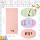 Moukeren 3 Pcs Easter Hand Towels Easter Bunny Carrot Decorative Towels 100% Cotton Embroidered Rabbit Soft for Bathroom Beach Kitchen Gift, 14 x 29 Inches