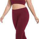 Plus Size High Waist Capri Leggings with Pockets for Women Tummy Control Yoga Crop Pants for Summer Workout Athletic (5X-Large, Burgundy)