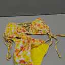 Bikinis Swimsuit Set for Women Swimwear Triangle Bathing Suit Tie String Thong (Medium, Yellow)