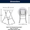 White 24" Round Plastic Folding Table Commercial Portable for Picnic Party Camping Banquet Card Dining Wedding Event Home Kitchen Indoor Outdoor