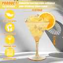 Liacere Martini Glasses Set of 6-11oz Plastic Gold Plastic Martini Glasses-Goblets&Chalices Elegant Colors,Hand-Blown,Art Deco Cocktail Colored Coupes For Manhattan,Cosmopolitan,SidecarSummer Party