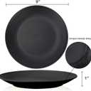 Homienly Dinner Plates Set of 8 Unbreakable Wheat Straw Plates with Textured Design - Microwave & Dishwasher Safe - Perfect for Camping, Kitchen Use - Black, 9 inch