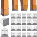 BUMACO Chair Leg Floor Protectors Square Chair Leg Protectors for Hardwood Floors Silicone Pads Covers to Protect Floors Clear-20 Pcs Square S (3/4" to 1-1/16")