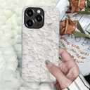 DAIZAG Case for iPhone 16 Pro Max,White Floral Lace Full-Body Design Hybrid Dual Protection Soft TPU Hard PC Shockproof Scratch-Resistant Protective Cover Phone Case for Men Women