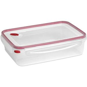 Sterilite Food Storage Container Ultra-Seal Clear Rectangular 16 Cup, Rocket Red Trim
