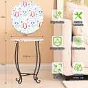 Side Tables for Patio, 14" Indoor Outdoor Metal Side Table for Poolside Bistro Balcony Yard Porch Bedside, Weather Resistant Metal Accent Table for Indoor Outdoor Use, Easy Assembly (White)