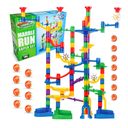 Marble Genius Marble Run - 150 Complete Pieces Maze Track Toys for Adults, Teens, Toddlers & Kids Aged 4-8 Years Old, (85 Translucent Marbulous Pieces + 65 Glass-Marble Set), Super Set