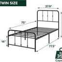 Zinus Leonardo Metal Platform Bed Frame, Victorian Spindle Style Headboard and Footboard, Heavy Duty Bed Base, Ample Underbed Space, Twin