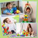 HAS Happiness and Surprise 100 pcs Magnetic Tiles,Dinosaurs Magnetic Tiles Building Blocks with Storage Drawing Bag,3D Magnet Puzzles Toys for Preschool