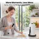 Ultrean Paper Towel Holder with Spray Bottle, Countertop Freestanding Paper Towel Dispenser with Spring-Loaded Tension Arm for One-Handed Tear, Weighted Base, Stainless Steel for Kitchen, Black