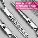 TINMARDA 5 in1 Dog Grooming Scissors Kit, Professional Dog Scissors for Grooming with Safety Round Tips, Titanium Coated Grooming Shears for Dogs Cat Pet At Home