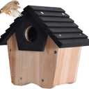Wooden Bluebird House,Hanging Birdhouses for Outside with Predator Guard,Outdoor Wild Bird Box House,Nesting Box Birdhouse for Outside for Garden/Backyard/Courtyard Bird Products