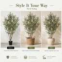 8FT Artificial Olive Tree, Faux Olive Tree with Realistic Leaves and Olive Fruits, Tall Fake Olive Tree for Indoor Home Decor, Faux Tree for Living Room, Bedroom, Office, Entryway, Housewarming Decor