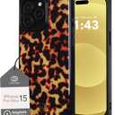 Cocomii - Rectangle Case Compatible with iPhone 15 Pro Max - Compatible with MagSafe, Tortoiseshell Pattern, Animal Print, Glossy, Magnetic Phone Case for iPhone 15 Pro Max 6.7 inch, Black/Amber