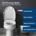 Bio Bidet DLS Premium Heated Bidet Seat, Warm Water & Air Dryer, Auto Open and Slow Close Lid, Elongated