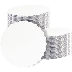 qiqee 12 Inch White Wave Cake Boards Round 15-Packs Circles Rounds Base Food-Grade Cardboard Wave Cake PlateThinner But Stronger