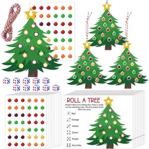Civaner Roll A Christmas Tree Dice 40 Set Christmas Party for Adults and Families Gifts Xmas Party Favors Supplies for Xmas Festival Activity