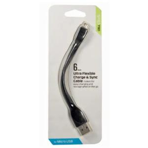 CELLCandy Ultra Flexible 6inch Charge and Sync USB-to-Micro USB Cable - Black