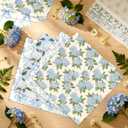 100 x Tudomro 100 Pcs Blue Floral Fabric Squares Bundles 10 x 10 Inch Cotton Hydrangea Quilting Fabric Blue Spring Flower Fat Quarters Printed Cloth Quilt Patchwork Material for Sewing DIY Crafts Supplies