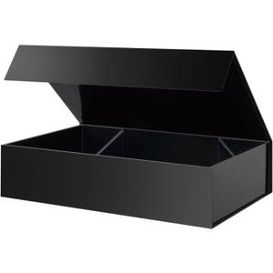 PACKHOME Extra Large Black Gift Box 17.5x11.3x4.3in with Magnetic Lid