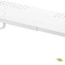 Expandable Cabinet Organizer Shelf With Adjustable Height, Stackable Kitchen Countertop Organizer Rack, Adjustable Shelf Riser For Kitchen Counter, Pantry, Cupboard, Desk, Tabletop (White-1 Pack)