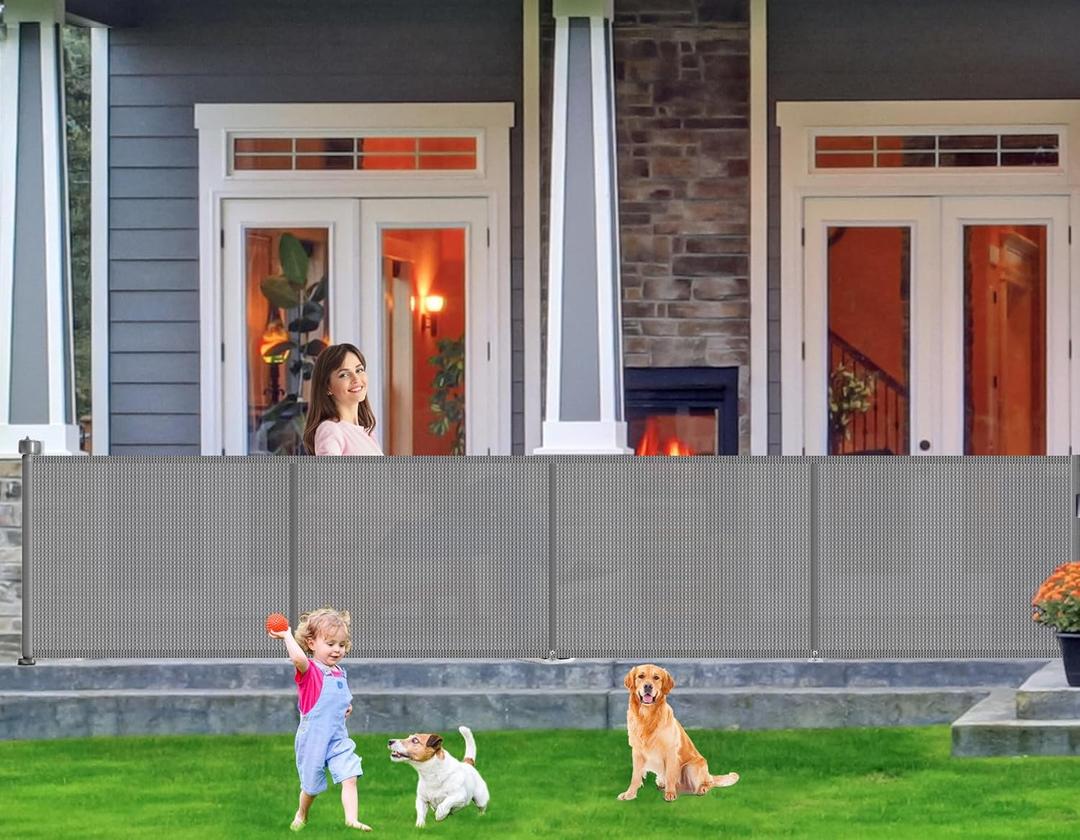 Upgrade 180 inch Retractable Baby Gates, EZIGO Extra Wide Baby Gate for Large Opening Extra Long Mesh Gate for Kids or Pet Dog Gate Child Safety Gate for Stairs Hallways Doorway Indoor Outdoor, Gray Upgrade 180 inch Retractable Baby Gates, EZIGO Extra Wide Baby Gate for Large Opening Extra Long Mesh Gate for Kids or Pet Dog Gate Child Safety Gate for Stairs Hallways Doorway Indoor Outdoor, Gray