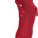 Saodimallsu Womens Off Shoulder Summer Maxi Dress Bell Long Sleeve Sexy Bodycon Strapless Sheer Beach Swimsuit Coverup (Medium, Red)