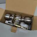 BESTTEN Keyed Entry Door Knob with Lock, Interior and Exterior Door Lock, Standard Ball, Satin Nickel