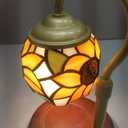 Sunflower Tiffany-Style Candle Warmer Lamp with 2 Bulbs - Handcrafted Stained Glass, Height-Adjustable Timer & 4 Dimmer Levels, No Assembly Required, Fits Jars up to 5"